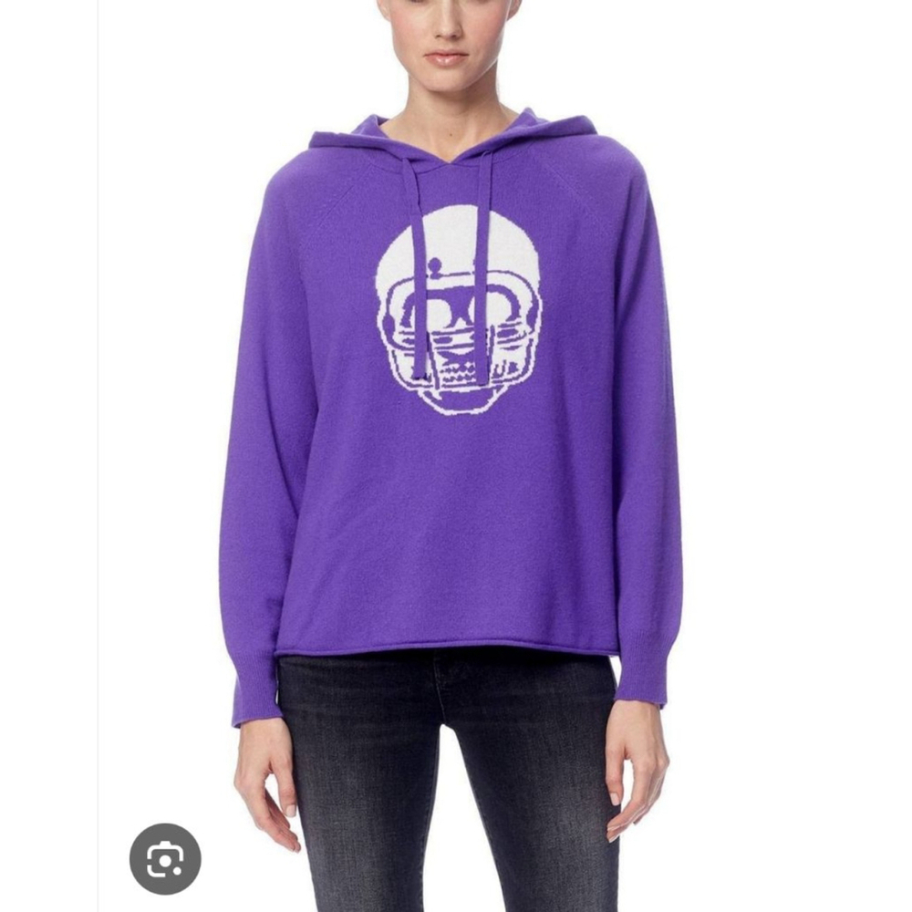 Skull Cashmere Collegiate Hoodie Size S Purple